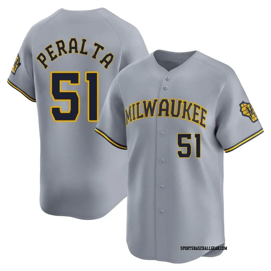 Freddy Peralta Youth Milwaukee Brewers Gray Limited Away Jersey