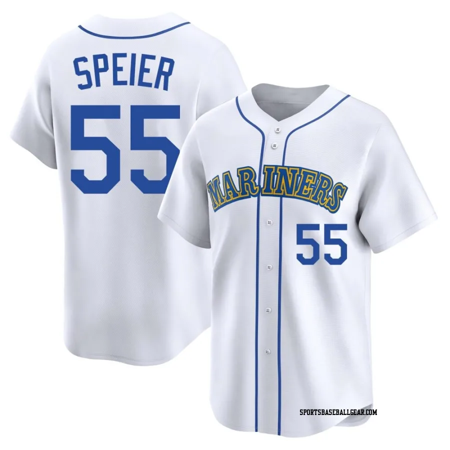 Gabe Speier Men's Seattle Mariners White Limited Throwback Cooperstown Collection Jersey
