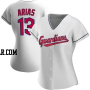 Gabriel Arias Women's Cleveland Guardians White Replica Home Jersey