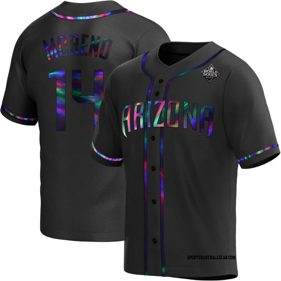 Gabriel Moreno Men's Arizona Diamondbacks Black Holographic Replica Alternate 2023 World Series Jersey