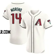 Gabriel Moreno Men's Arizona Diamondbacks Cream Elite Home Patch Jersey