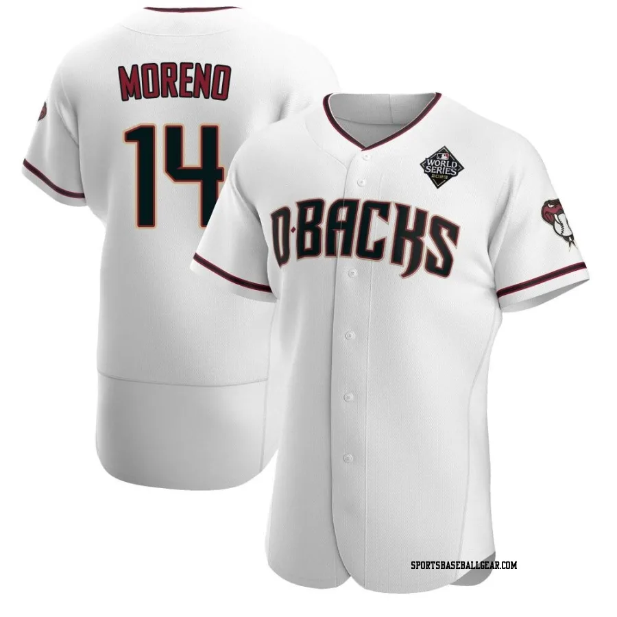 Gabriel Moreno Men's Arizona Diamondbacks White Authentic Crimson Home 2023 World Series Jersey
