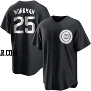 Gage Workman Men's Chicago Cubs Black/White Replica Jersey