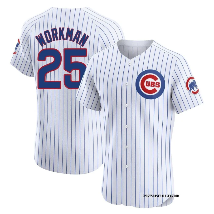 Gage Workman Men's Chicago Cubs White Elite Home Jersey