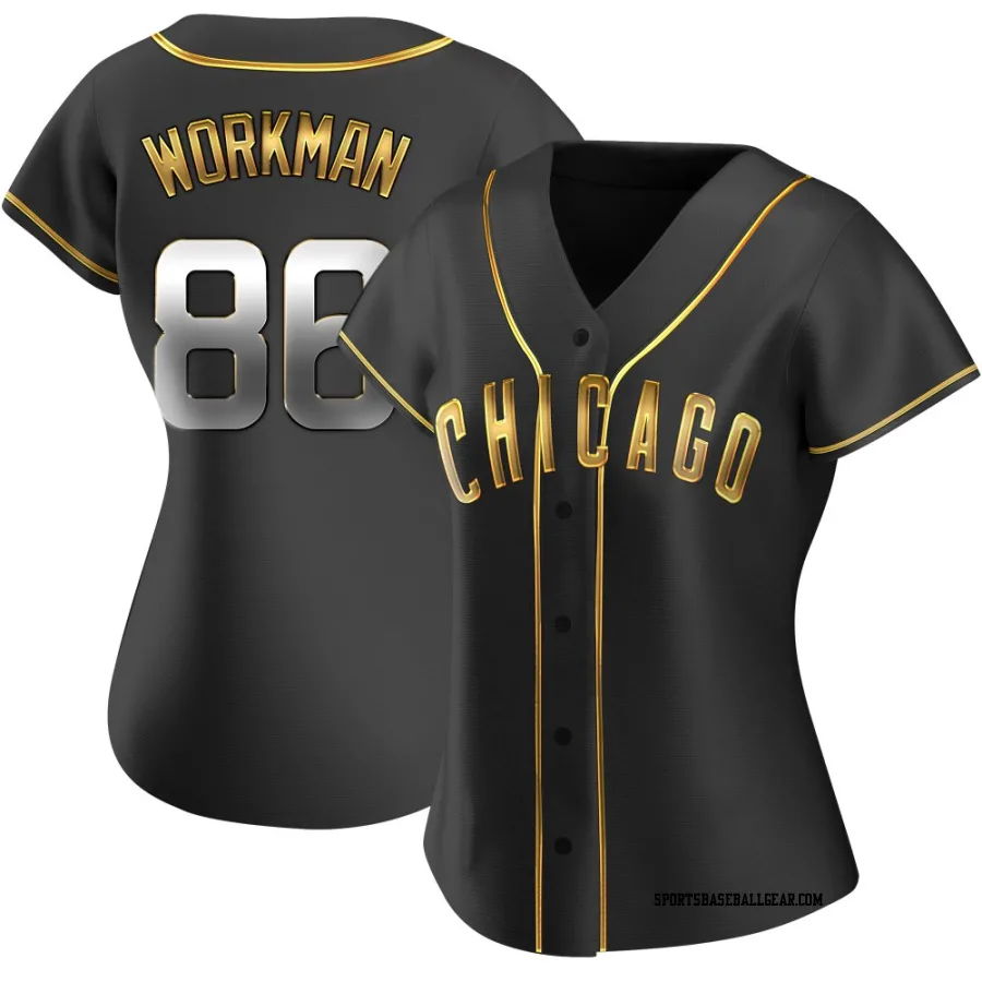 Gage Workman Women's Chicago Cubs Black Golden Replica Alternate Jersey