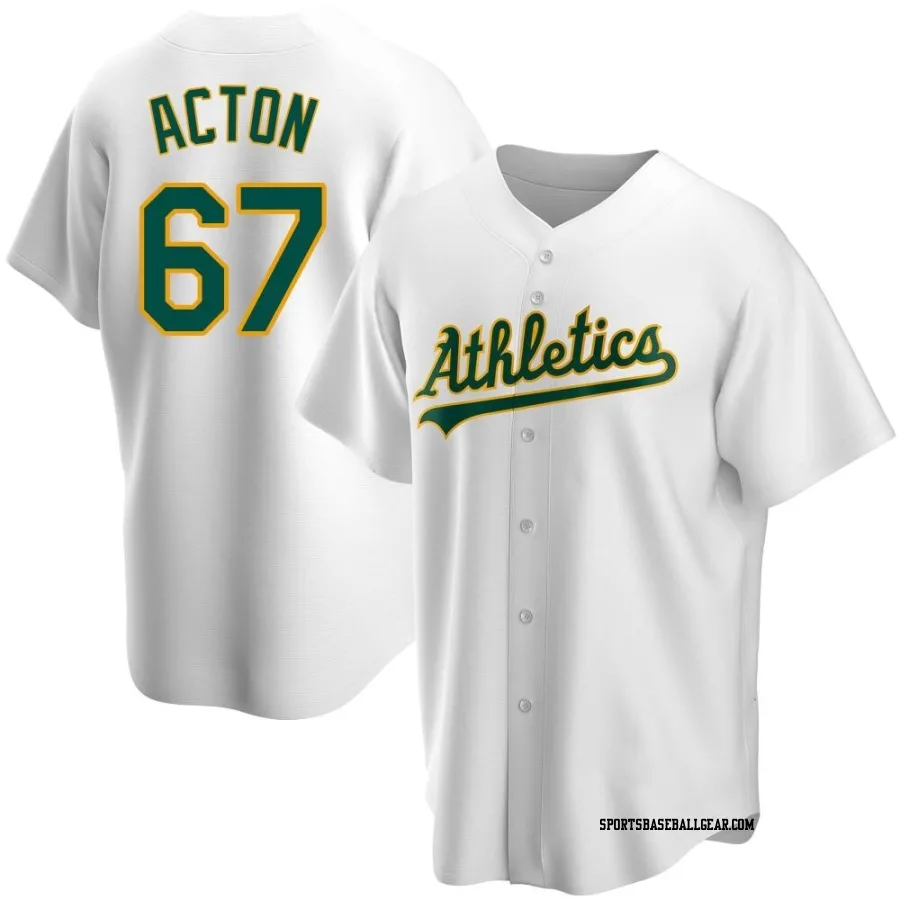 Garrett Acton Youth Oakland Athletics White Replica Home Jersey