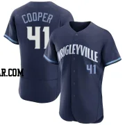 Garrett Cooper Men's Chicago Cubs Navy Authentic 2021 City Connect Jersey