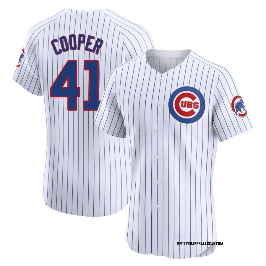 Garrett Cooper Men's Chicago Cubs White Elite Home Jersey