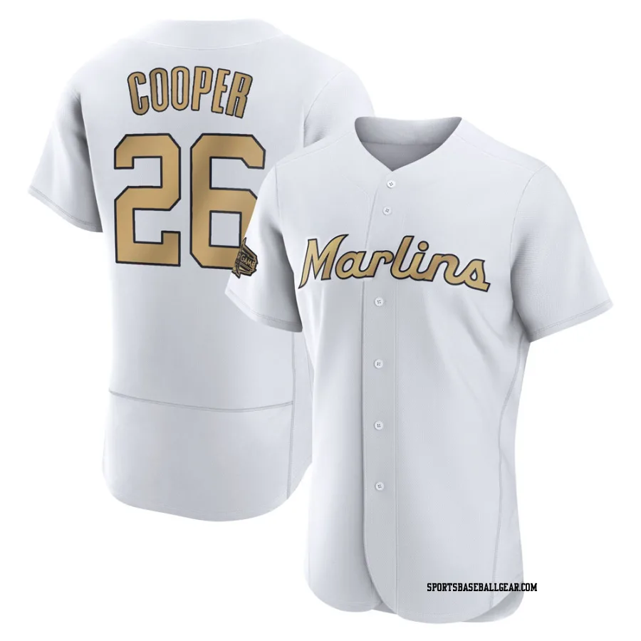 Garrett Cooper Men's Miami Marlins White Game Los Authentic 2022 All-Star Jersey