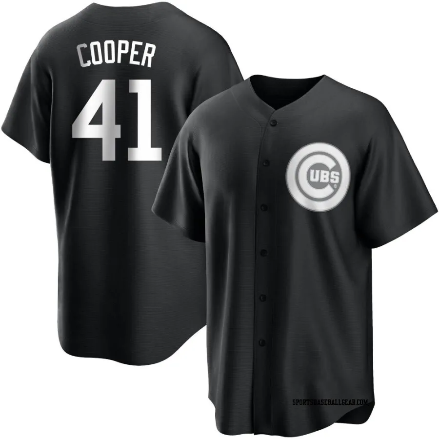 Garrett Cooper Youth Chicago Cubs Black/White Replica Jersey