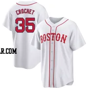 Garrett Crochet Men's Boston Red Sox White Replica 2021 Patriots' Day Jersey
