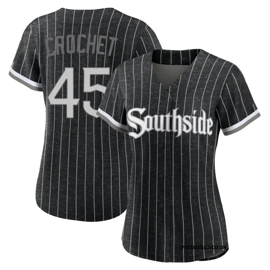 Garrett Crochet Women's Chicago White Sox Black Authentic 2021 City Connect Jersey