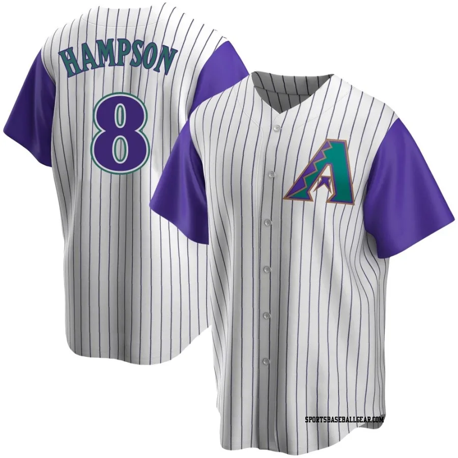 Garrett Hampson Men's Arizona Diamondbacks Cream/Purple Replica Alternate Cooperstown Collection Jersey