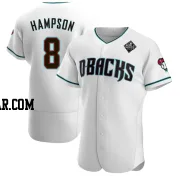 Garrett Hampson Men's Arizona Diamondbacks White Authentic Teal Alternate 2023 World Series Jersey