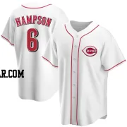 Garrett Hampson Men's Cincinnati Reds White Replica Home Jersey