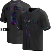 Garrett Hampson Youth Cincinnati Reds Black Holographic Replica Alternate Jersey