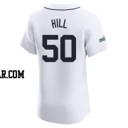 Garrett Hill Men's Detroit Tigers White Elite Home Patch Jersey