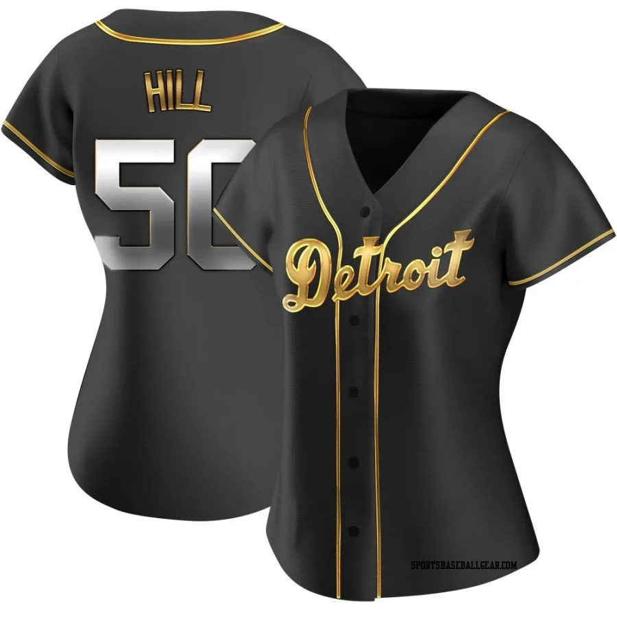 Garrett Hill Women's Detroit Tigers Black Golden Replica Alternate Jersey