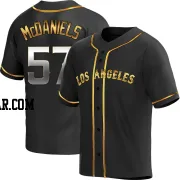 Garrett McDaniels Men's Los Angeles Angels Black Golden Replica Alternate Jersey