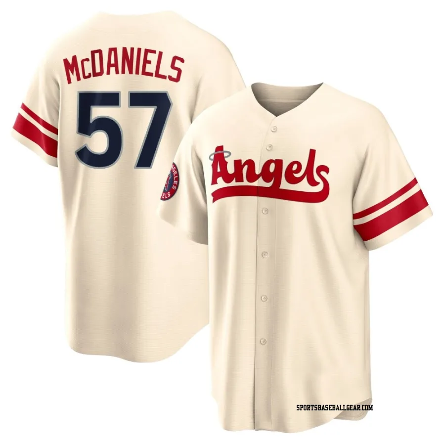 Garrett McDaniels Men's Los Angeles Angels Cream Replica 2022 City Connect Jersey