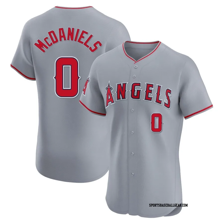 Garrett McDaniels Men's Los Angeles Angels Gray Elite Road Jersey