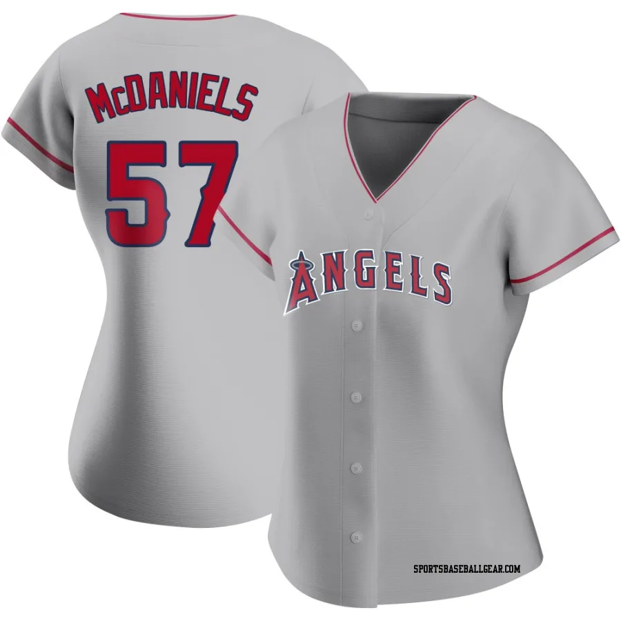 Garrett McDaniels Women's Los Angeles Angels Authentic Silver Road Jersey