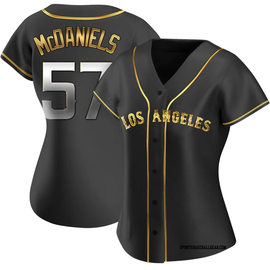 Garrett McDaniels Women's Los Angeles Angels Black Golden Replica Alternate Jersey