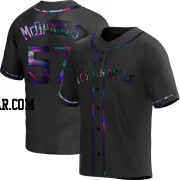 Garrett McDaniels Youth Los Angeles Angels Black Holographic Replica Alternate Jersey
