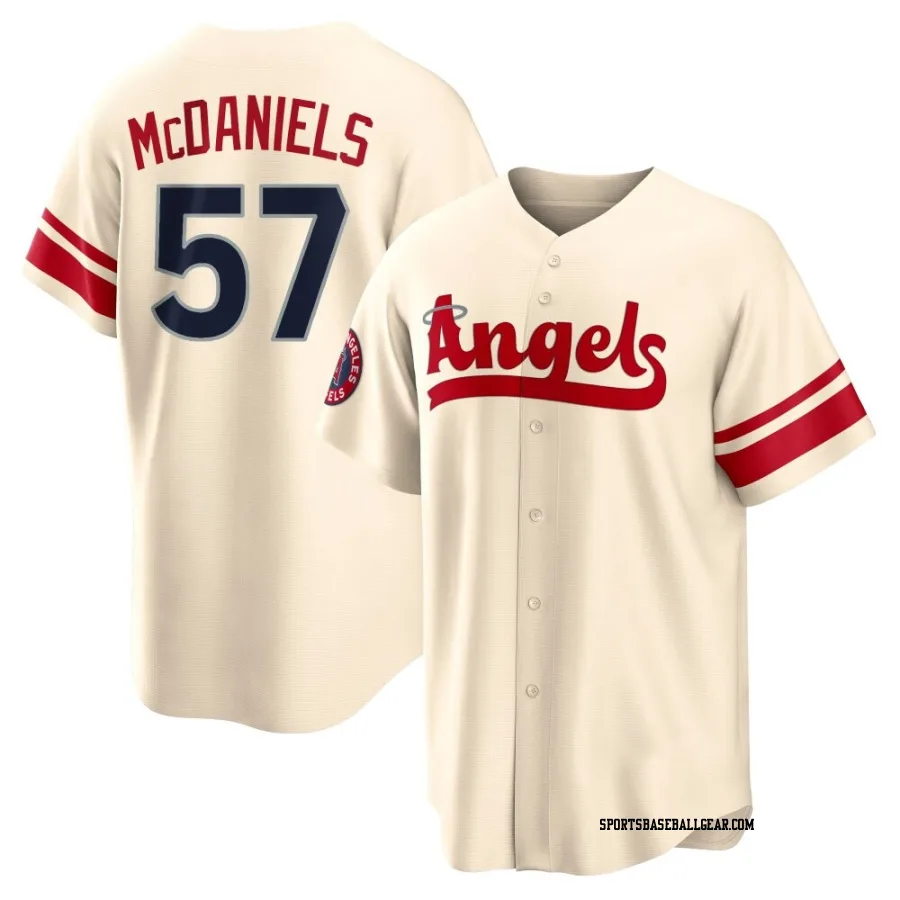 Garrett McDaniels Youth Los Angeles Angels Cream Replica 2022 City Connect Jersey