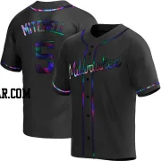 Garrett Mitchell Men's Milwaukee Brewers Black Holographic Replica Alternate Jersey