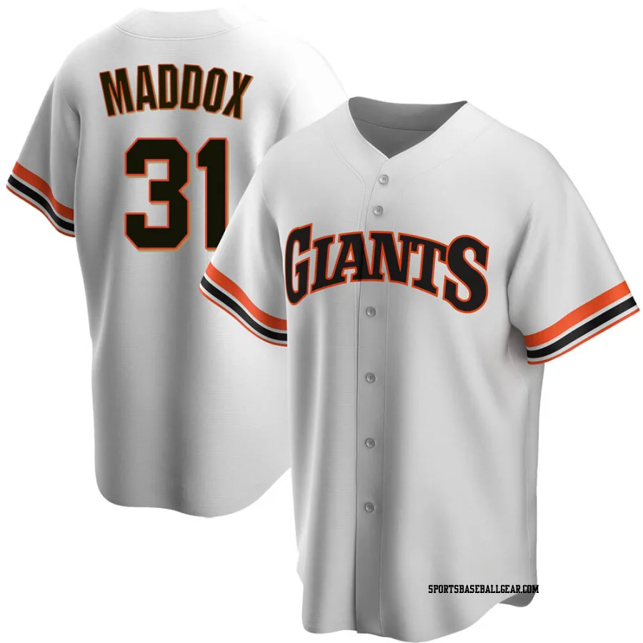 Garry Maddox Men's San Francisco Giants White Replica Home Cooperstown Collection Jersey