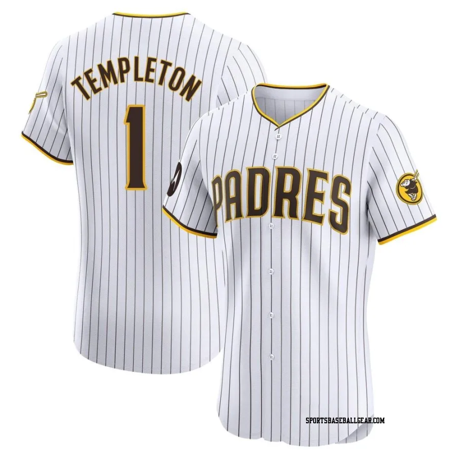 Garry Templeton Men's San Diego Padres White Elite Home Patch Jersey