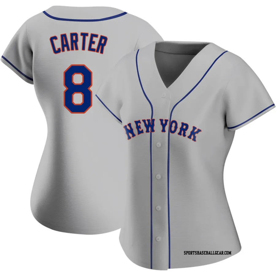 Gary Carter Women's New York Mets Gray Authentic Road Jersey
