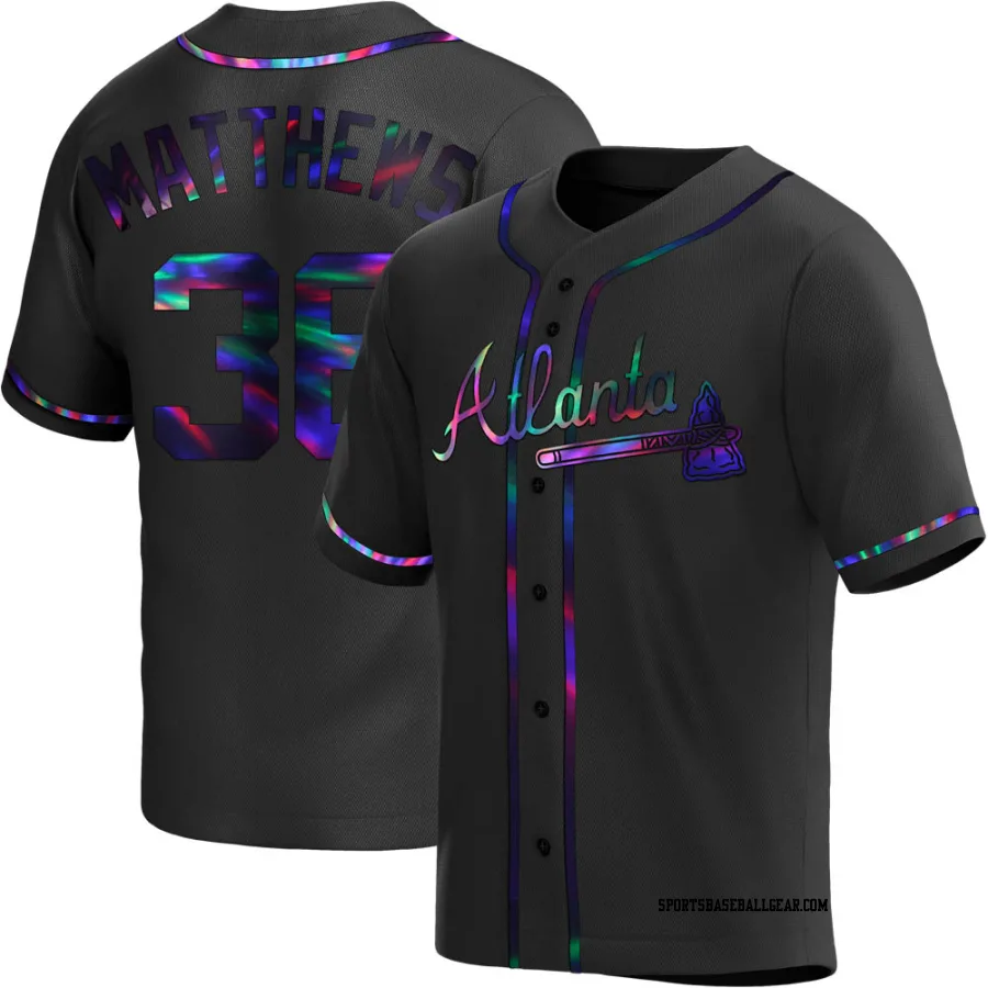 Gary Matthews Men's Atlanta Braves Black Holographic Replica Alternate Jersey