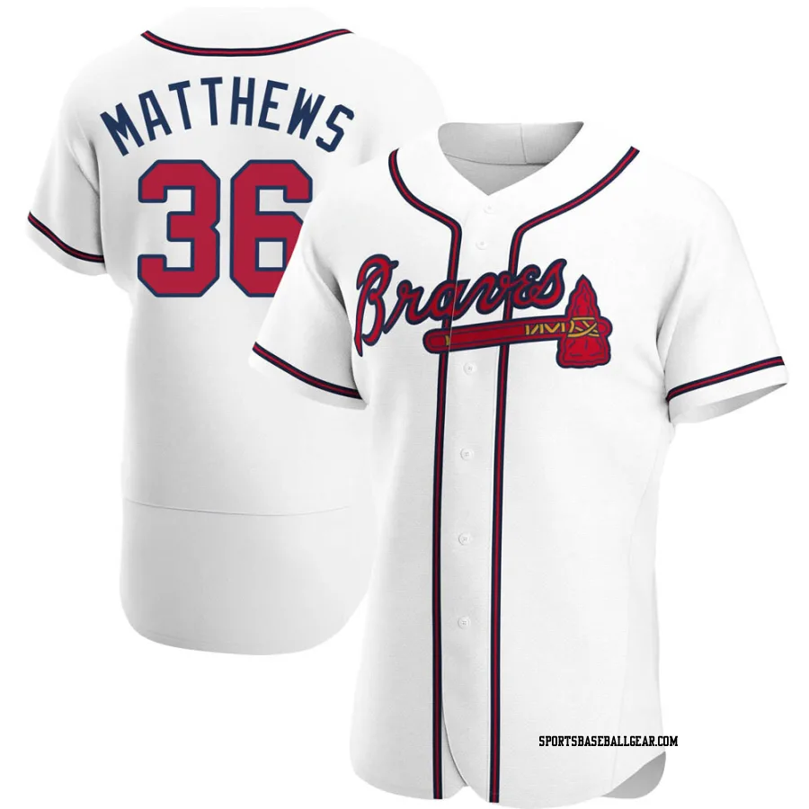 Gary Matthews Men's Atlanta Braves White Authentic Home Jersey