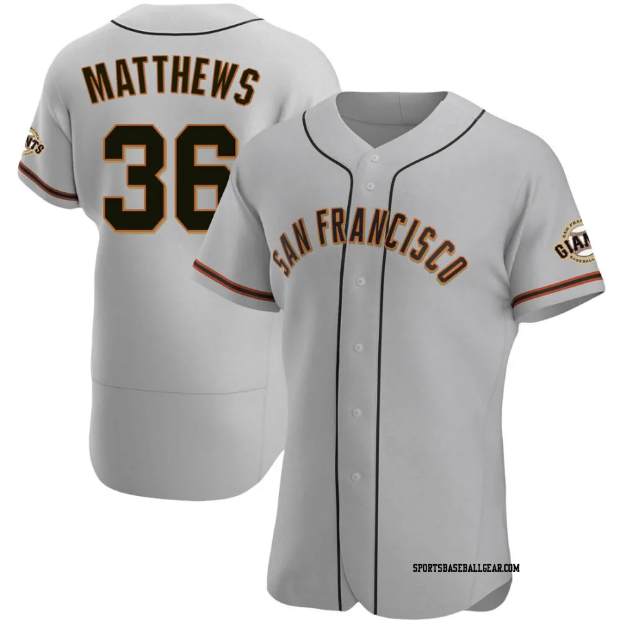 Gary Matthews Men's San Francisco Giants Gray Authentic Road Jersey