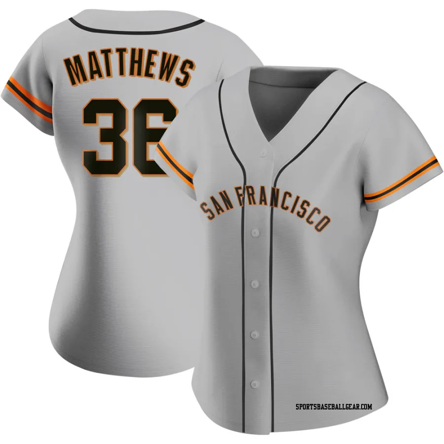 Gary Matthews Women's San Francisco Giants Gray Authentic Road Jersey