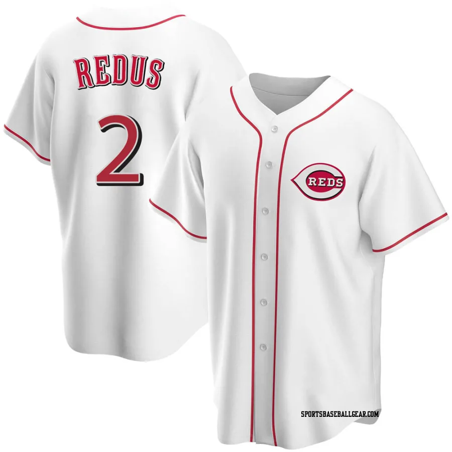 Gary Redus Men's Cincinnati Reds White Replica Home Jersey