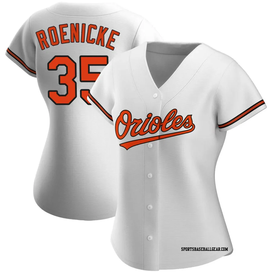 Gary Roenicke Women's Baltimore Orioles White Authentic Home Jersey