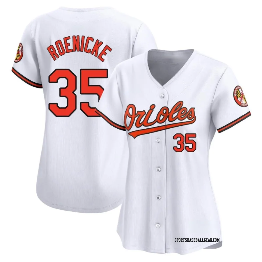 Gary Roenicke Women's Baltimore Orioles White Limited Home Jersey