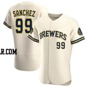 Gary Sanchez Men's Milwaukee Brewers Cream Authentic Home Jersey