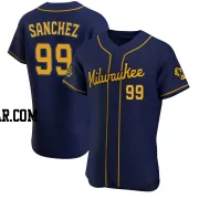 Gary Sanchez Men's Milwaukee Brewers Navy Authentic Alternate Jersey