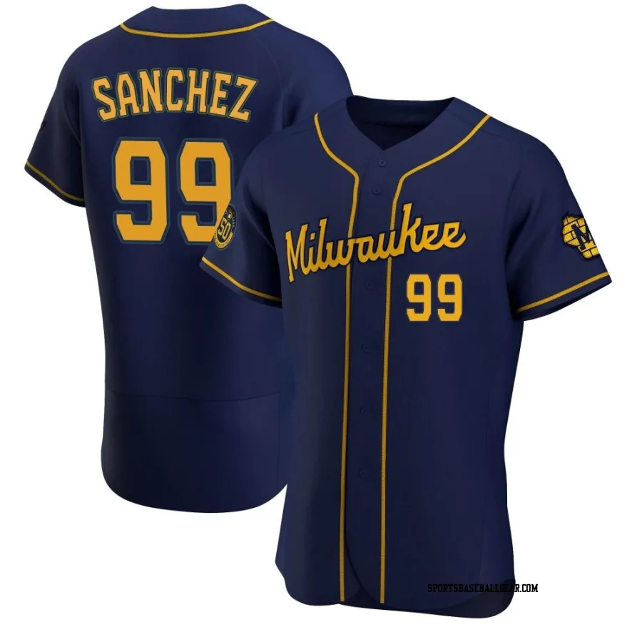 Gary Sanchez Men's Milwaukee Brewers Navy Authentic Alternate Jersey