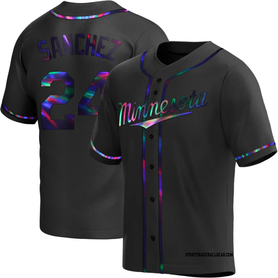Gary Sanchez Youth Minnesota Twins Black Holographic Replica Alternate Jersey