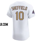 Gary Sheffield Men's Los Angeles Dodgers Gold Elite White 2025 Collection Jersey