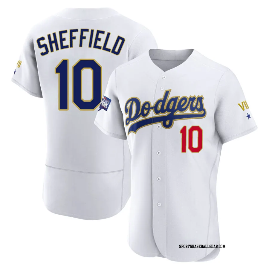 Gary Sheffield Men's Los Angeles Dodgers White/Gold Authentic 2021 Gold Program Player Jersey