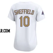 Gary Sheffield Women's Los Angeles Dodgers Gold Limited White 2025 Collection Jersey