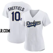 Gary Sheffield Women's Los Angeles Dodgers White/Gold Replica 2021 Gold Program Player Jersey