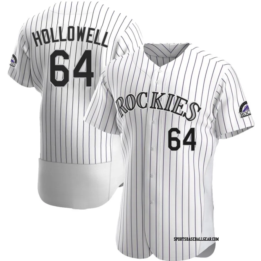 Gavin Hollowell Men's Colorado Rockies White Authentic Home Jersey