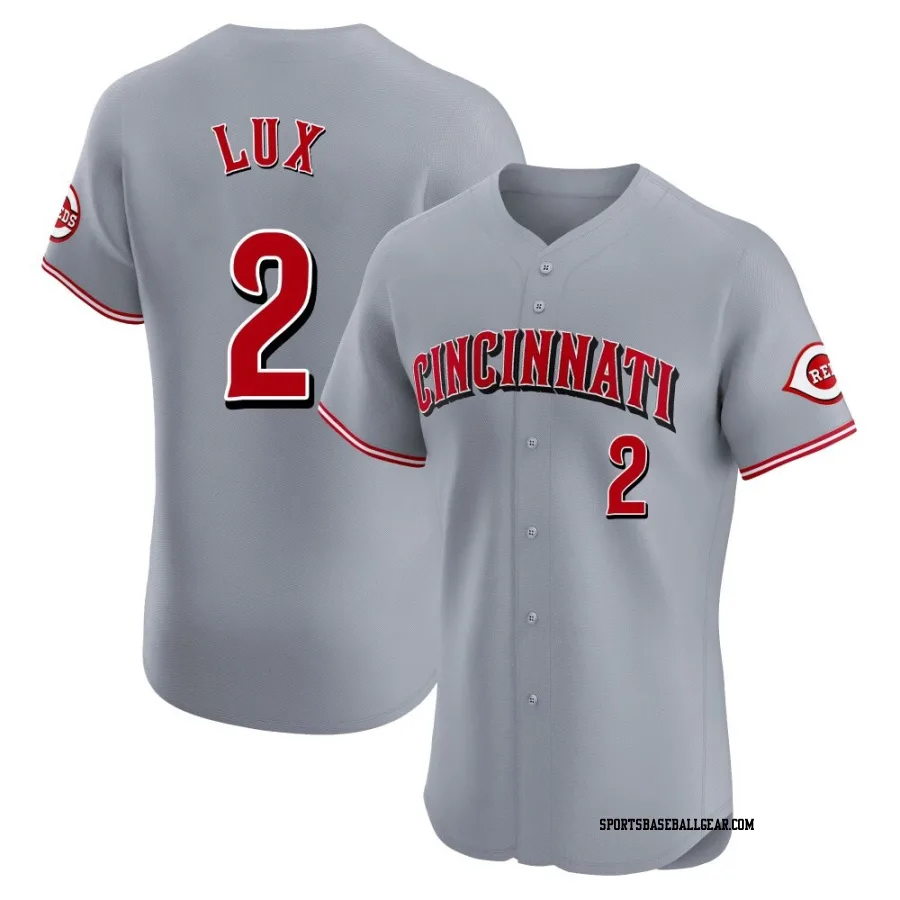 Gavin Lux Men's Cincinnati Reds Gray Elite Road Jersey